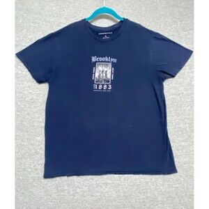 Aeropostale Shirt Womens XL Navy Blue Brooklyn New York 1883 Graphic Tee Cotton